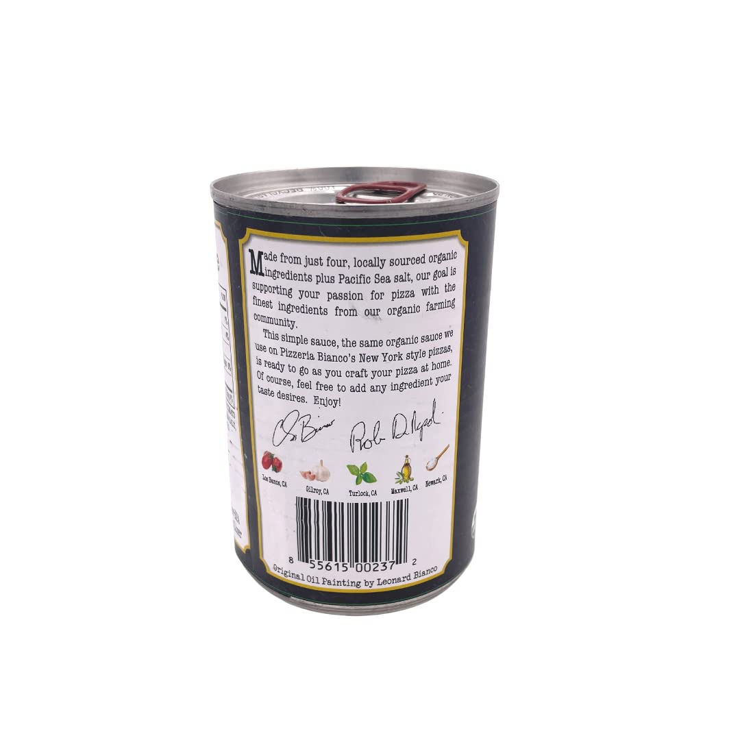 Bianco DiNapoli pizza sauce jar open ready for quick meals.