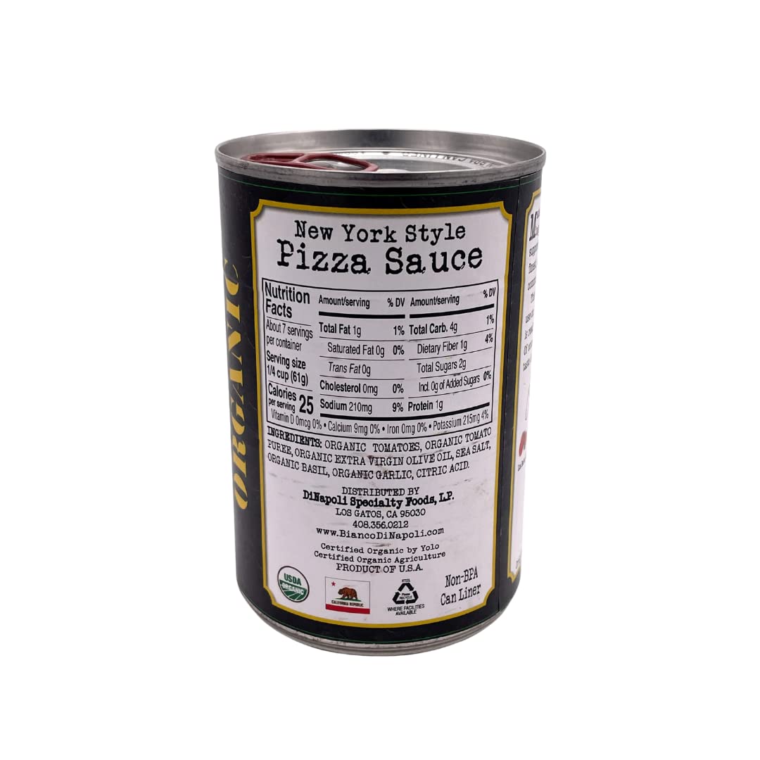 Bianco DiNapoli pizza sauce on pizza crust ready for baking.