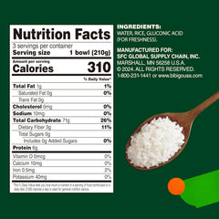 Rice microwavable in under two minutes; fast meal base.