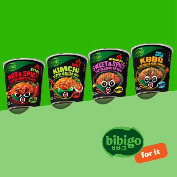 Bibigo Ramyun ready-to-eat ramen on table with friends.