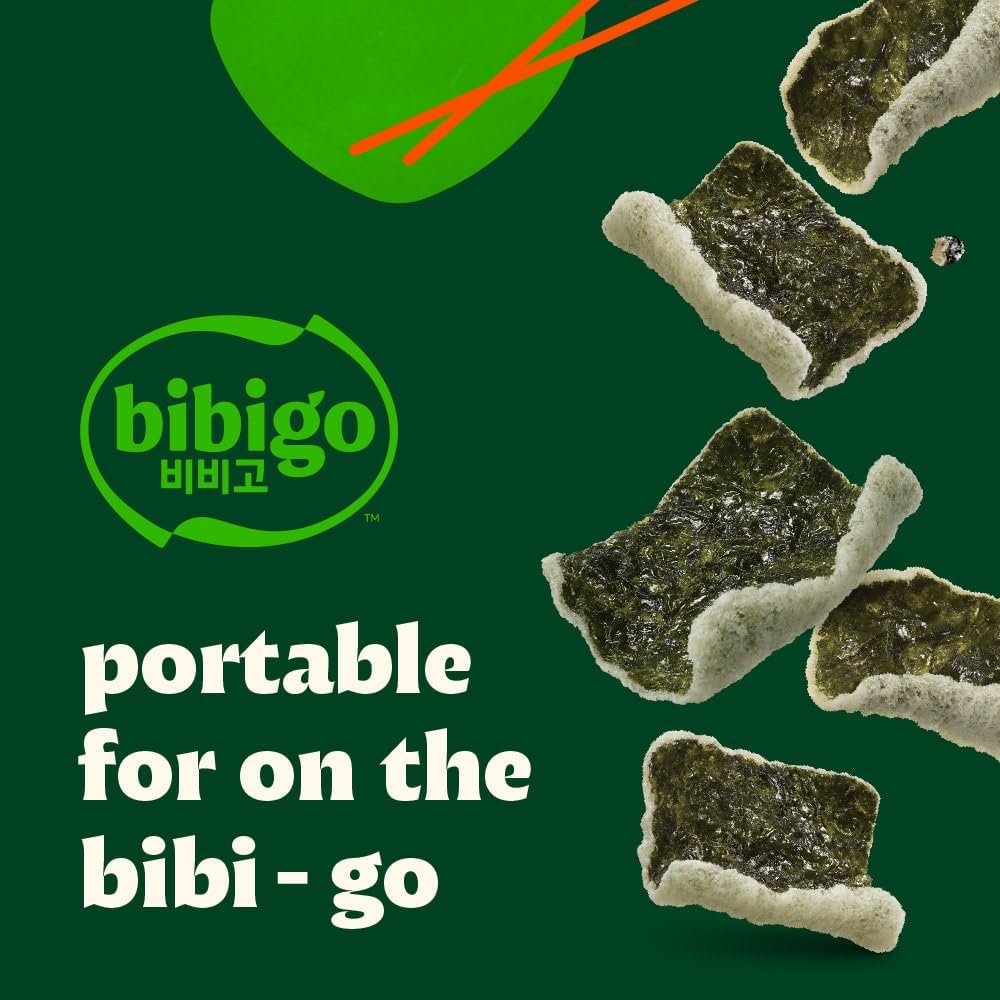 Crispy Bibigo seaweed chips plated with dipping sauce idea.
