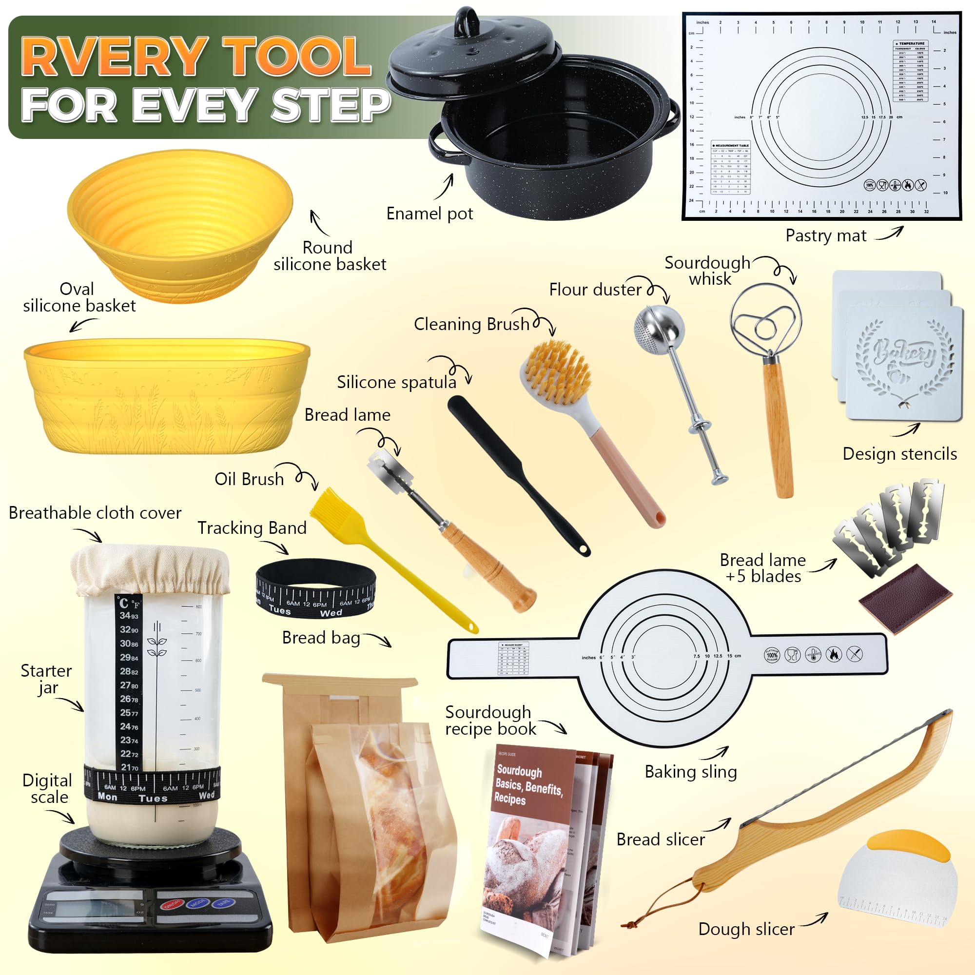 BICRET silicone proofing basket 9inch for even proofing and nonstick release