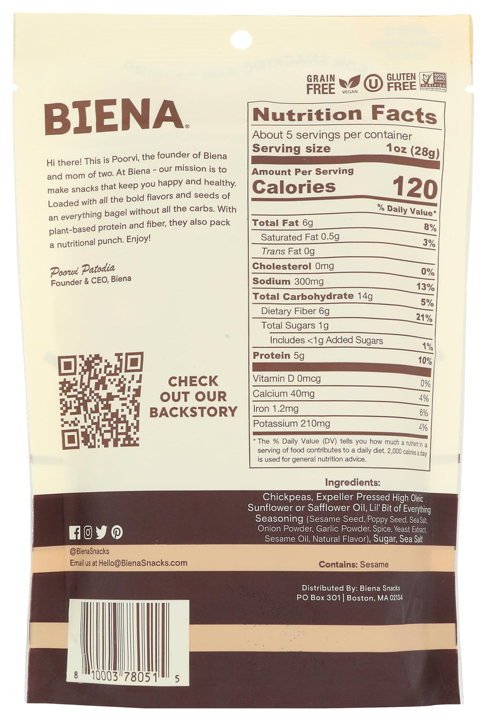 BIENA Lil Bit Evrythin close-up highlights crunchy texture and seasoning