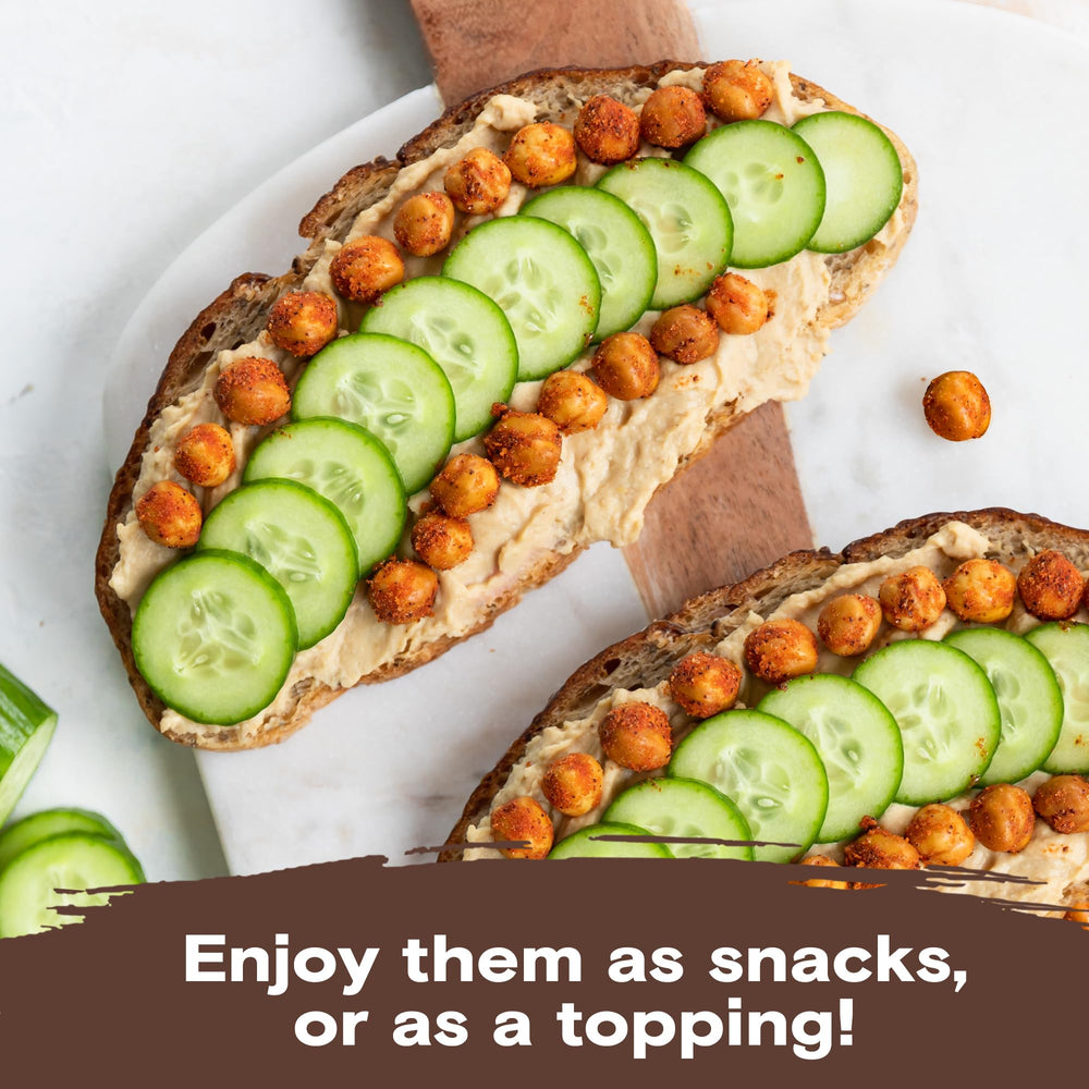 BIENA Chickpea Snacks BBQ bag open inviting a smoky, tasty bite.