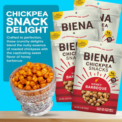 BIENA Chickpea Snacks BBQ serving bowl ready-to-eat snack.