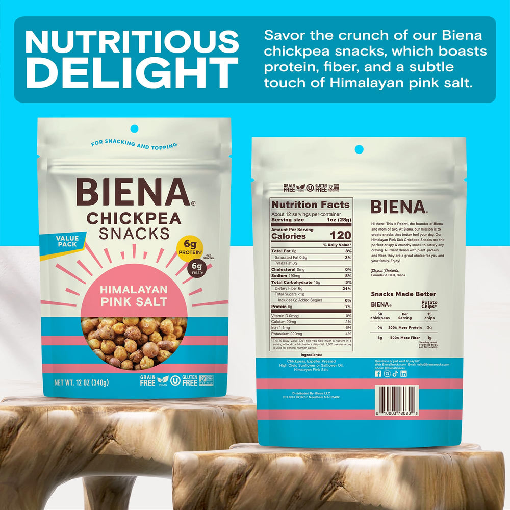 BIENA Chickpea Snacks dairy-free and peanut/tree-nut-free for allergy-conscious snacking