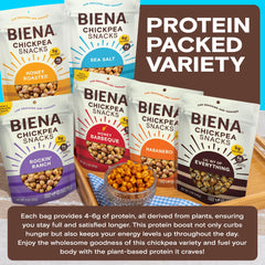 BIENA habanero chickpeas bag delivering spicy, protein-rich snack between meals.