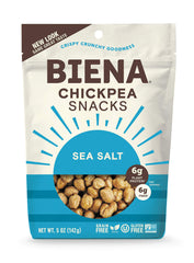BIENA Chickpea Snacks Sea Salt bag ready for a tasty, plant-based snack.