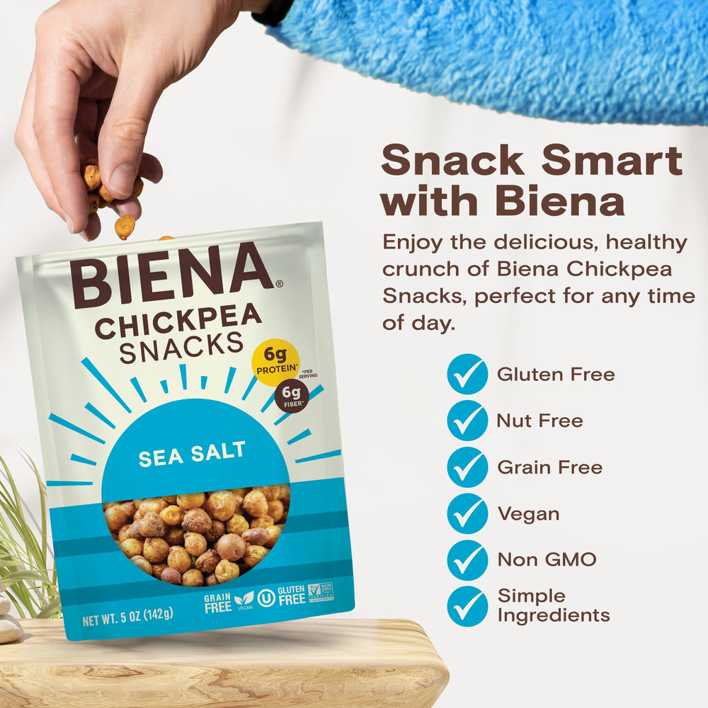 BIENA Chickpea Snacks ready-to-eat for on-the-go snacking