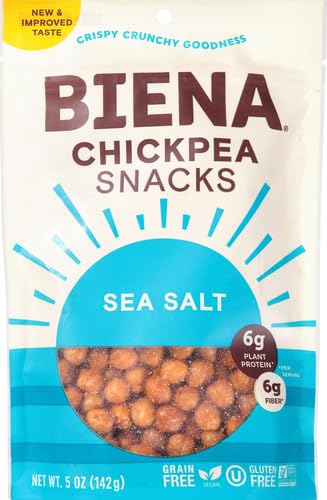 A bowl of BIENA Sea Salt chickpeas as a quick on-the-go snack.