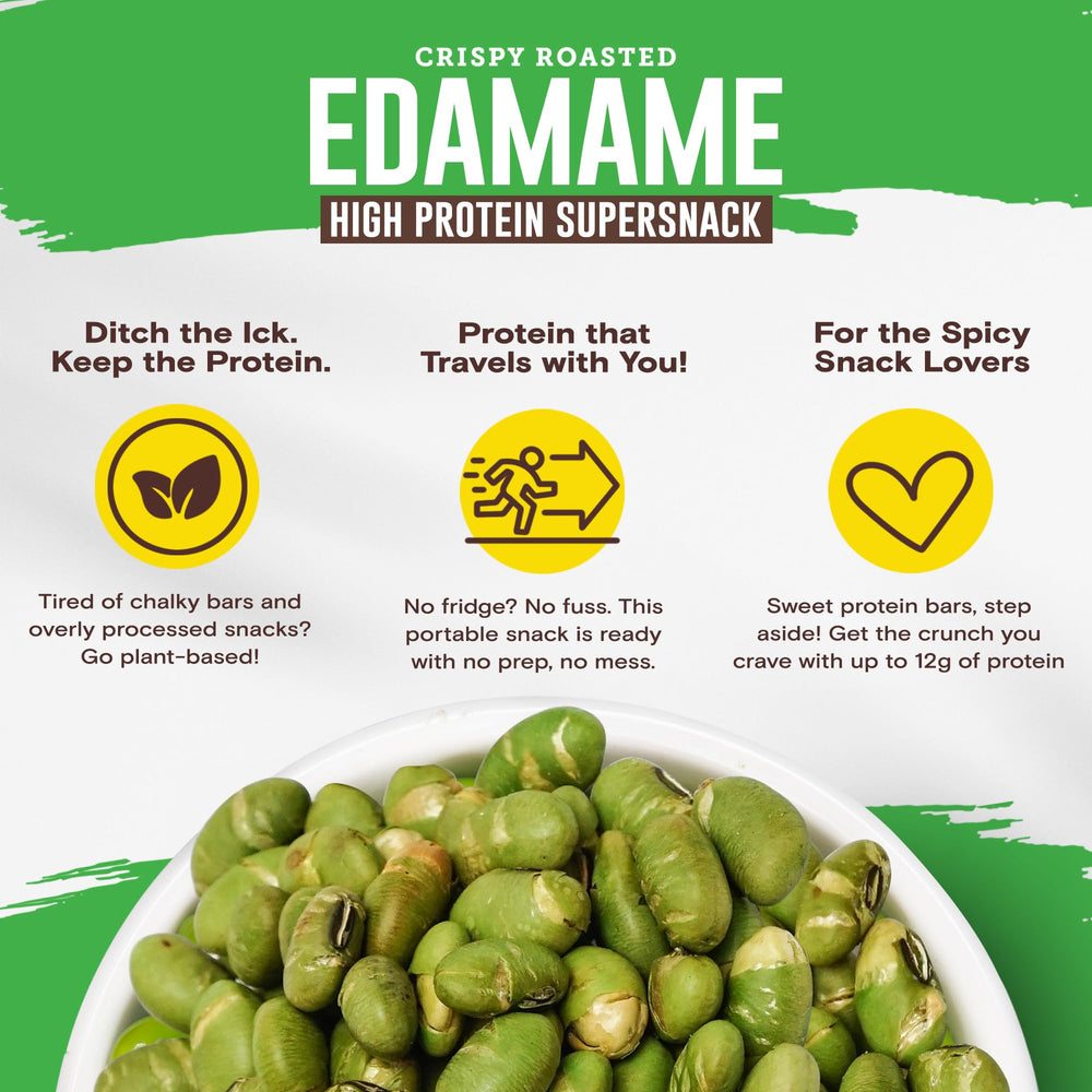 Biena Edamame Crunch close-up showcasing crispy exterior and tender interior