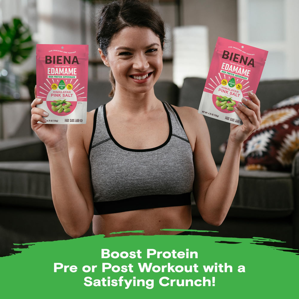 BIENA kitchen scene suggests fresh, protein-packed snack option.