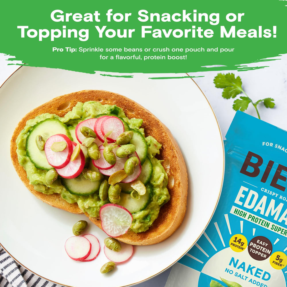 BIENA Naked Edamame vegan icon signaling plant-based protein choice.