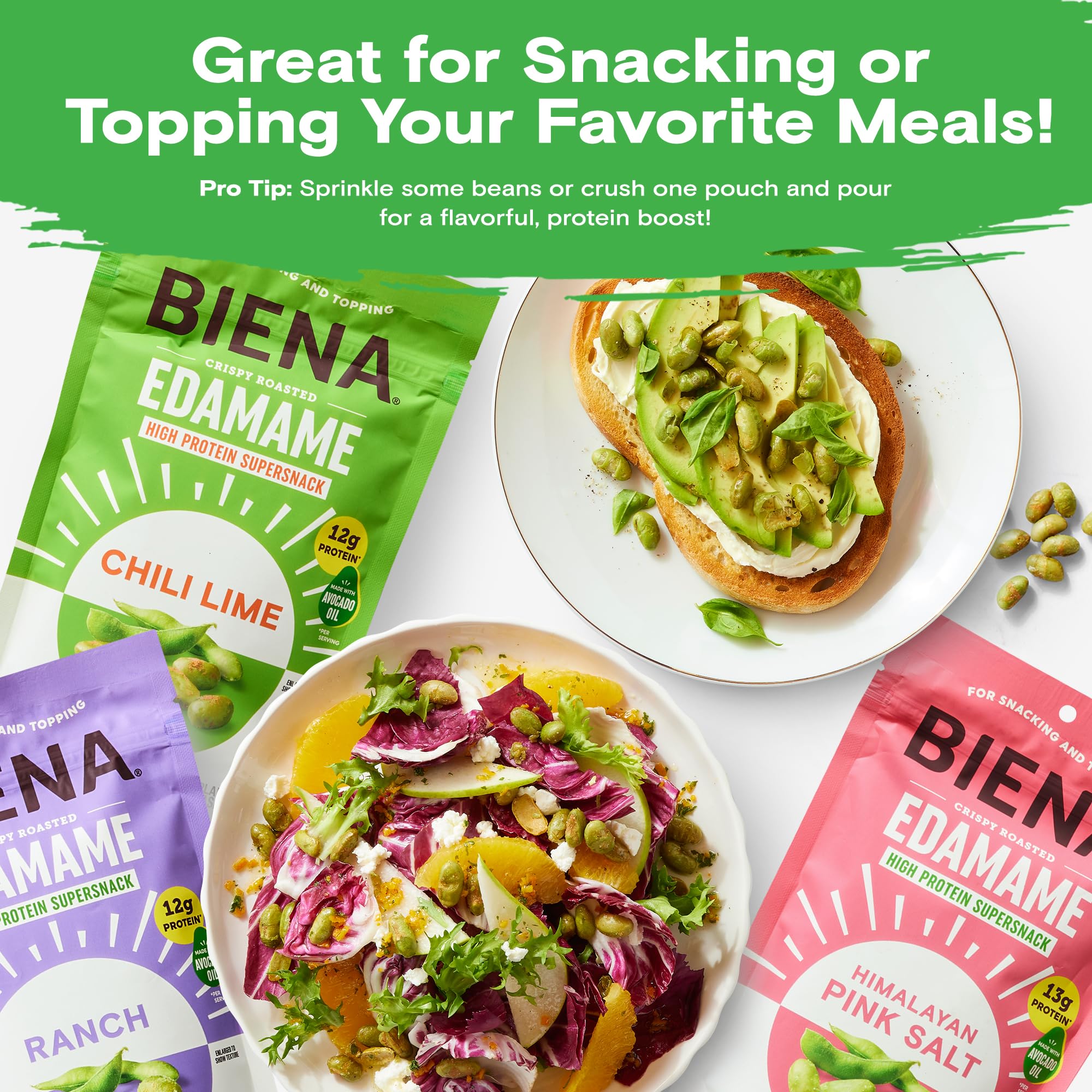 BIENA protein-rich edamame bites suited for athletes
