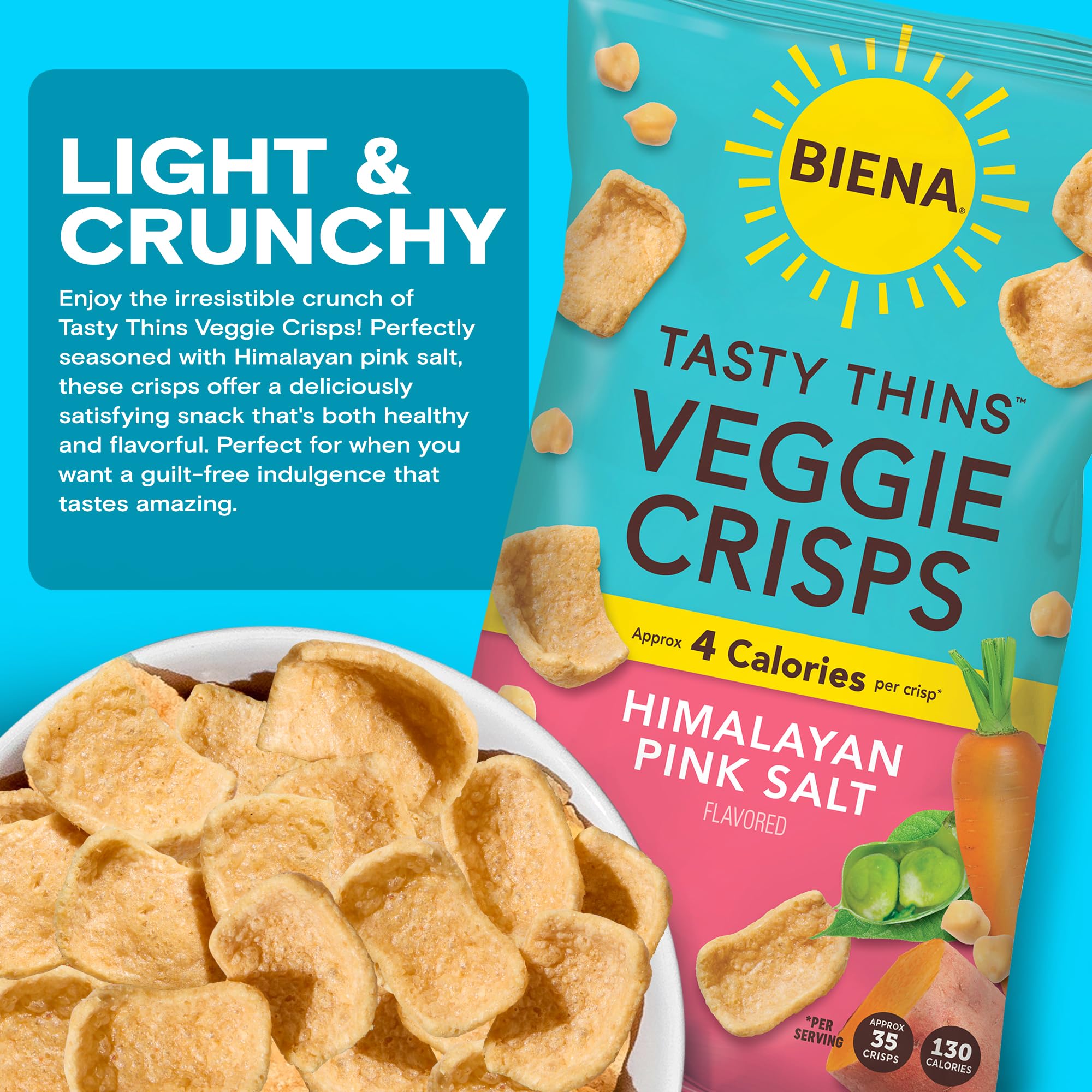 Biena Tasty Thins dairy-free and nut-free snack option.
