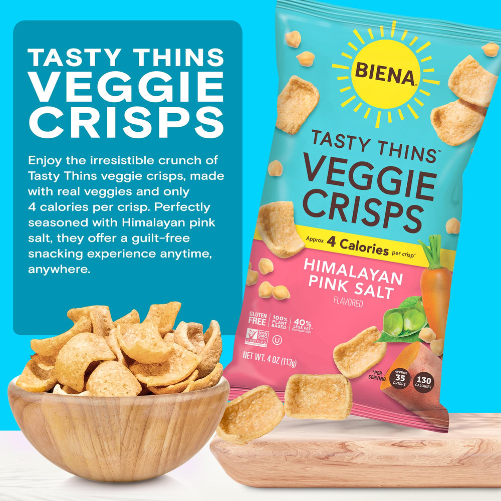 Biena Tasty Thins scoop-shaped crisps ideal for dipping.
