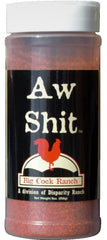 Big Cock Ranch Aw Shit hot spicy seasoning bottle showcases bold flavor for grilling