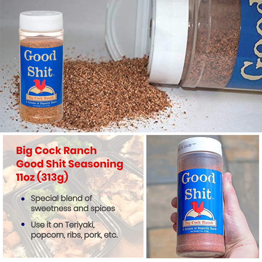 Big Cock Ranch Chicken Shit bottle brightens poultry with savory warmth.