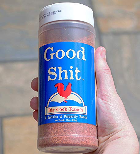 Big Cock Ranch Good Shit Seasoning spoon-dusting your dish with sweet-n-salty flair