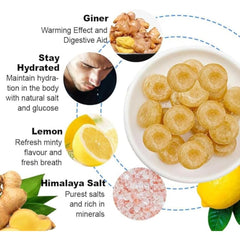 Big Foot Himalaya Salt Candy Ginger Lemon close-up reveals glossy, slow-dissolving texture.