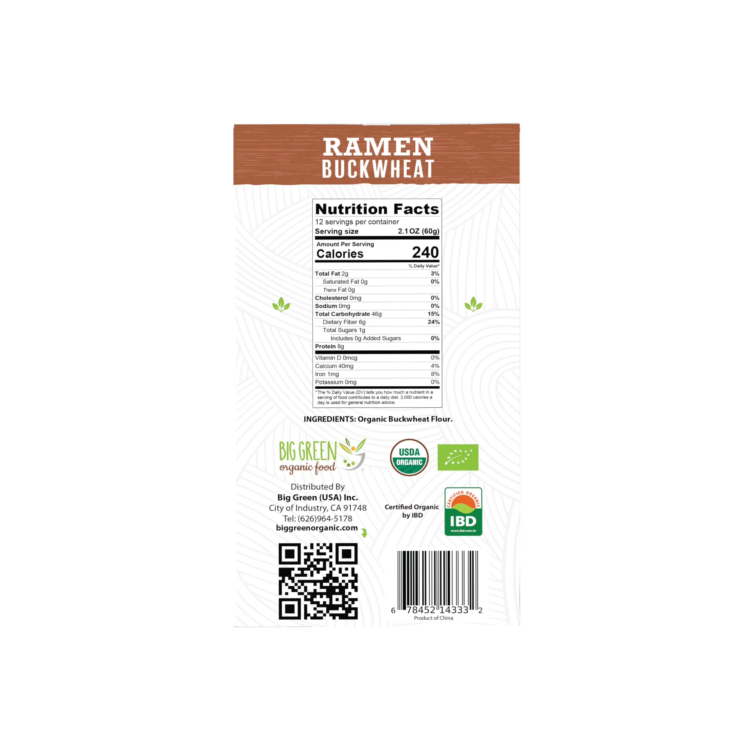 Big Green Organic Food Organic Buckwheat Ramen serving bowl enables quick, versatile dinners