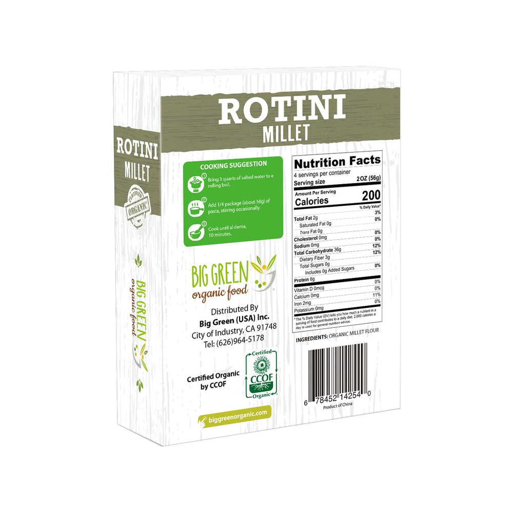 Big Green Organic Food millet rotini cooking demonstrates even cooking and great sauce adhesion.