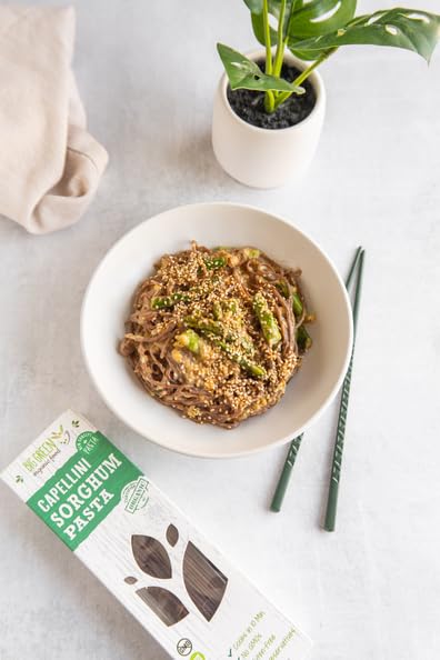 Big Green Organic Food sorghum capellini uncooked strands ideal for quick weeknight meals
