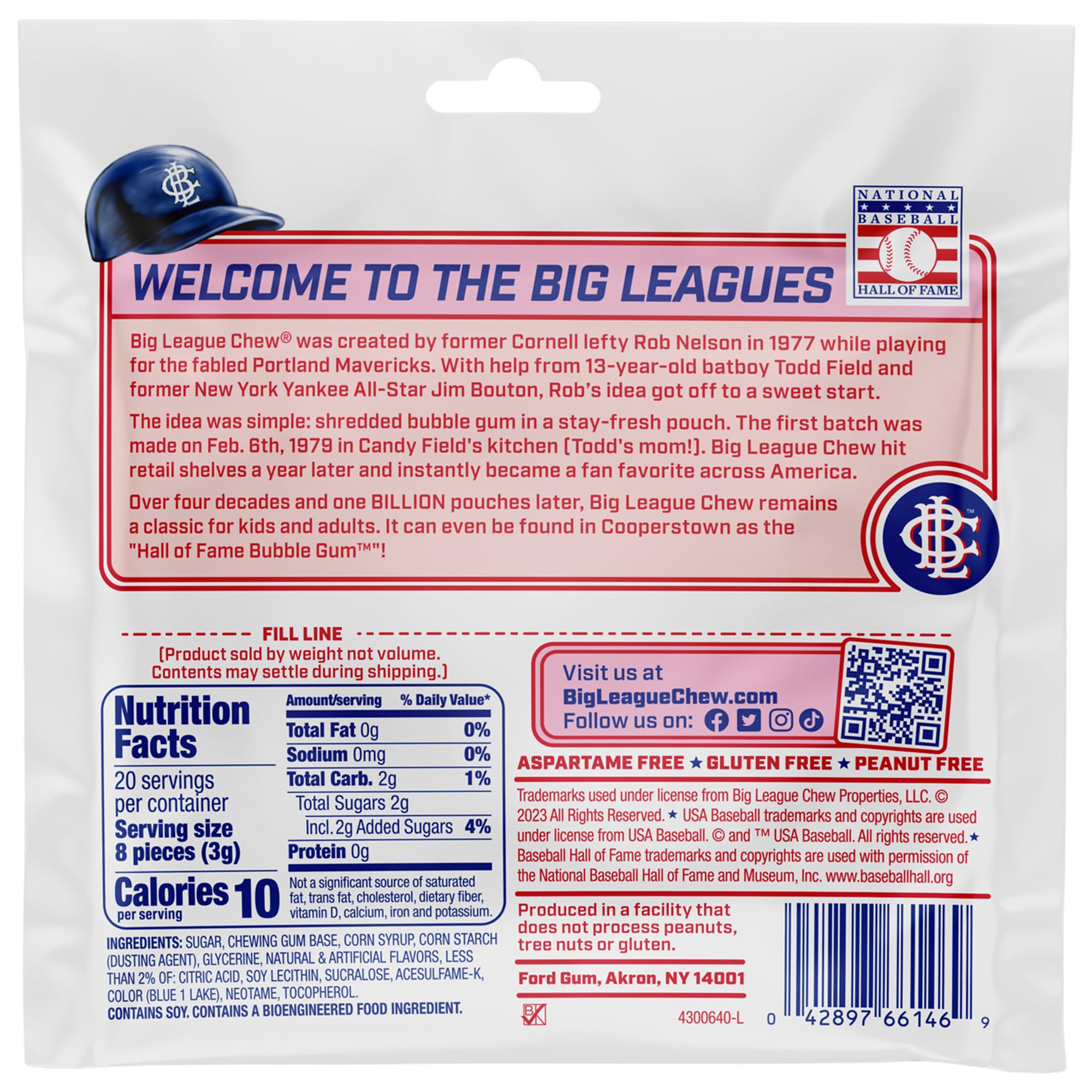 Big League Chew Blue Raspberry gum pieces ready to share at games.