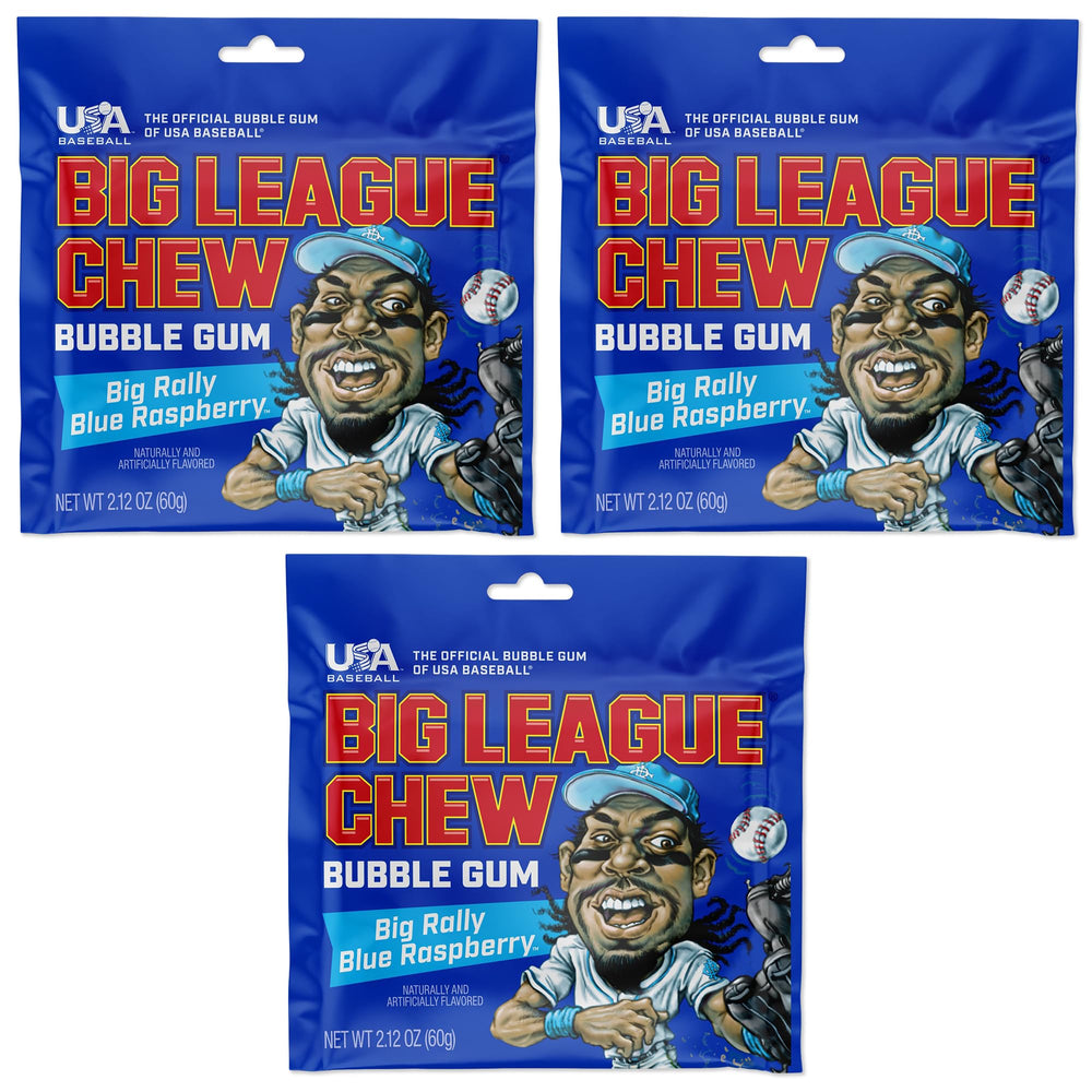 Big League Chew Blue Raspberry Pack ready for game day snacks.