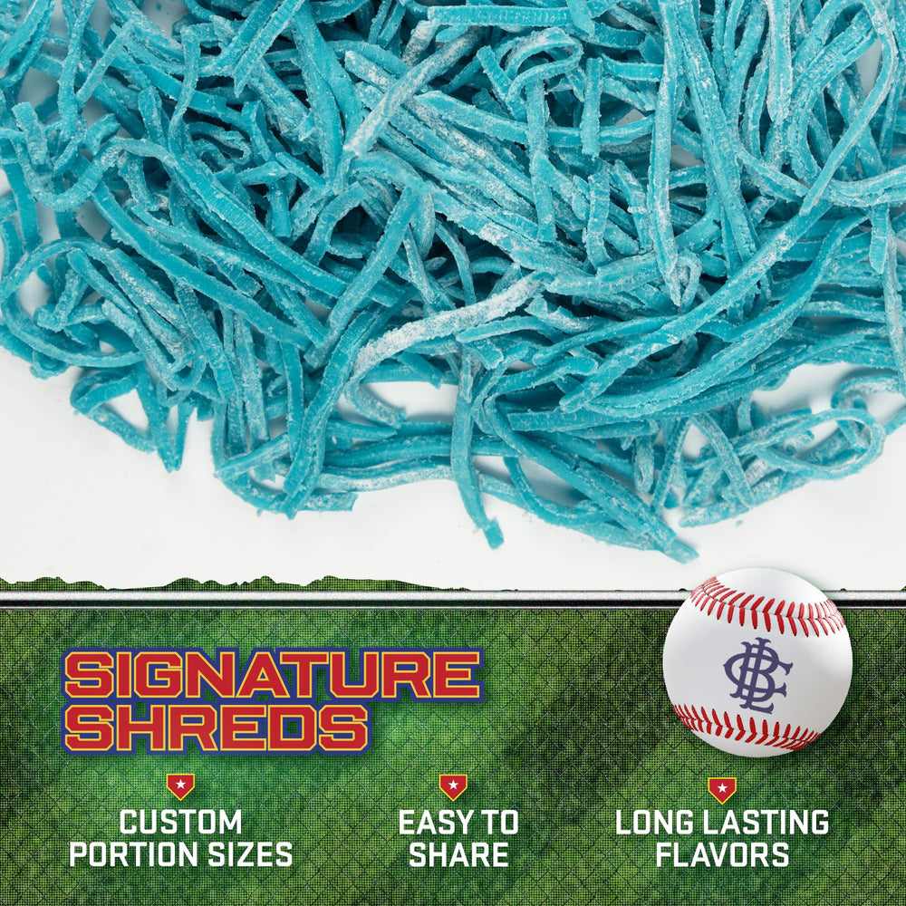 Big League Chew Cotton Candy packets close-up, convenient single-serving gum.
