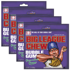 Big League Chew Ground Ball Grape 4-pack front view for quick grab-and-go flavor