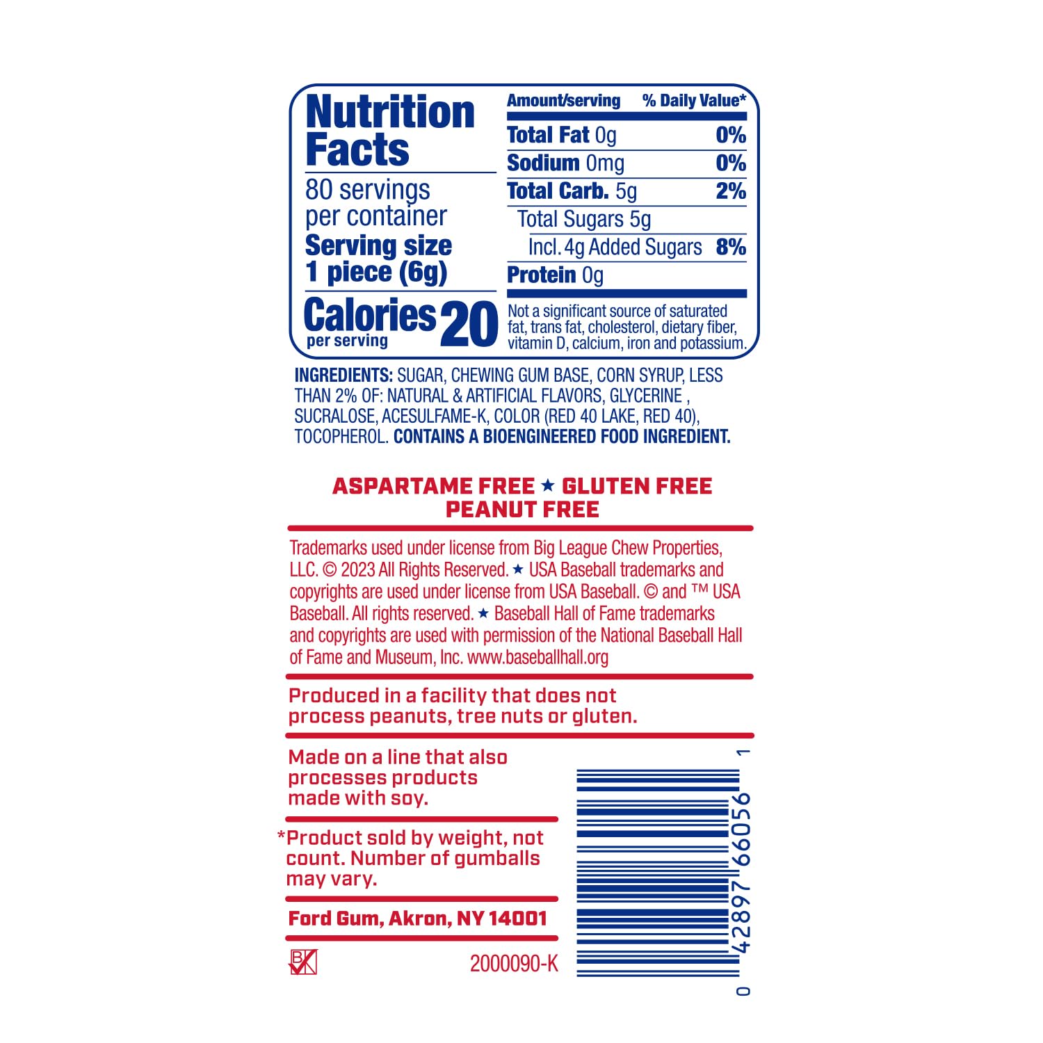 80 individually wrapped gumballs for convenient on-the-go snacking.