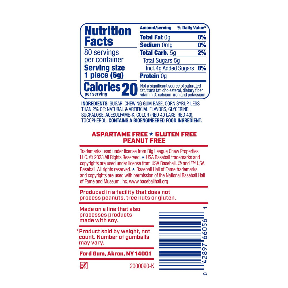 80 individually wrapped gumballs for convenient on-the-go snacking.