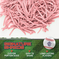 Big League Chew Pink Lemonade bubble gum boosts team morale on field.