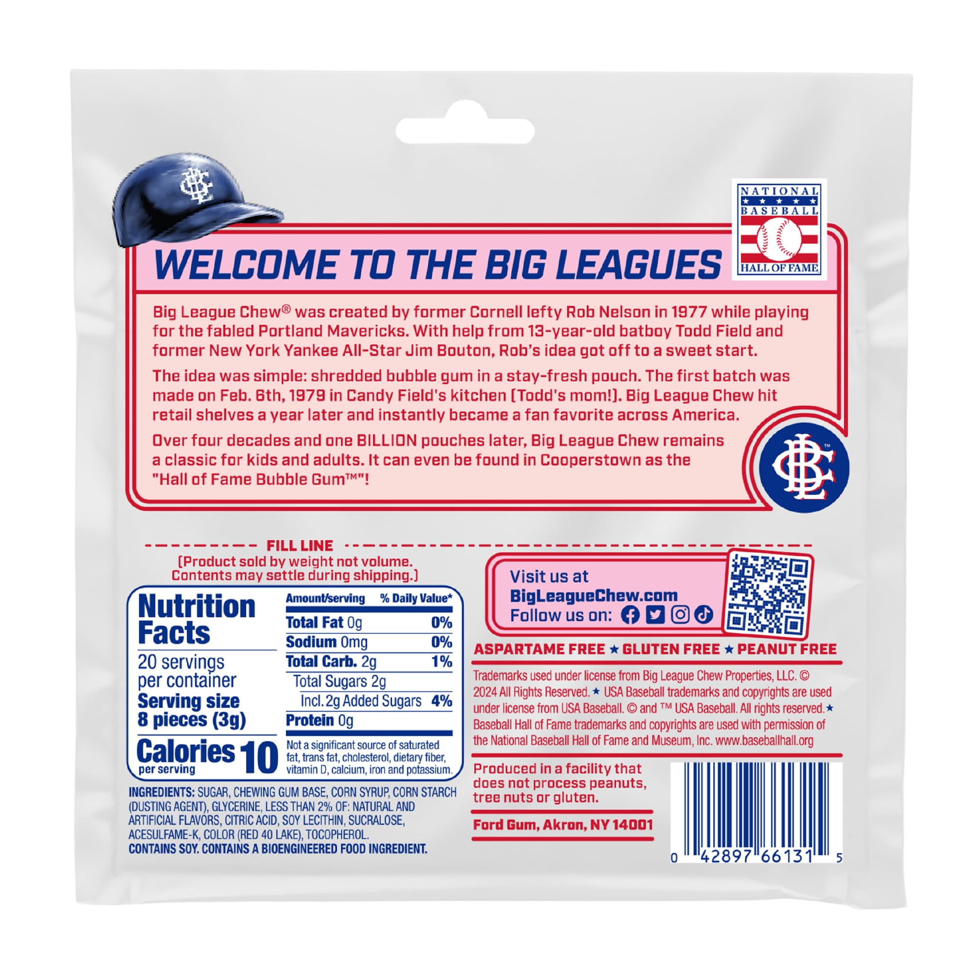 Big League Chew Pink Lemonade gum in sealed packets keeps freshness for practice.