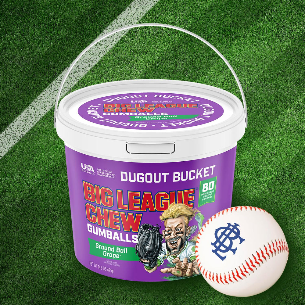 USA-made bubblegum from Big League Chew, a trusted dugout favorite.