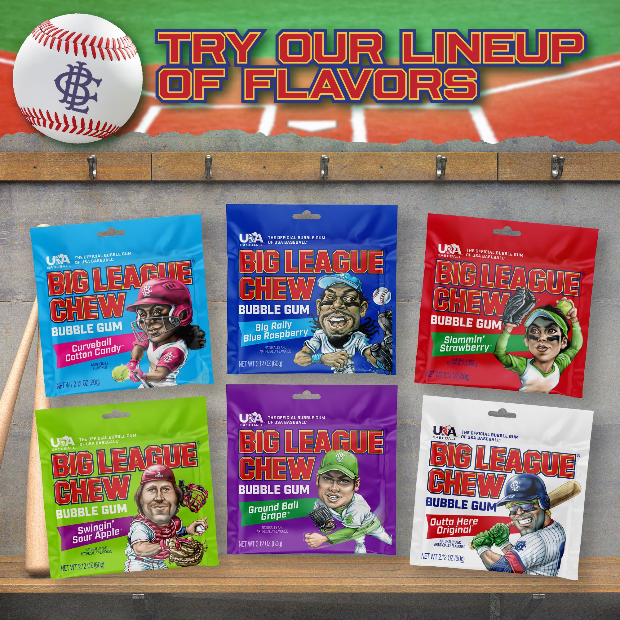 Gift-ready Big League Chew Watermelon Bubble Gum gift set for fans.