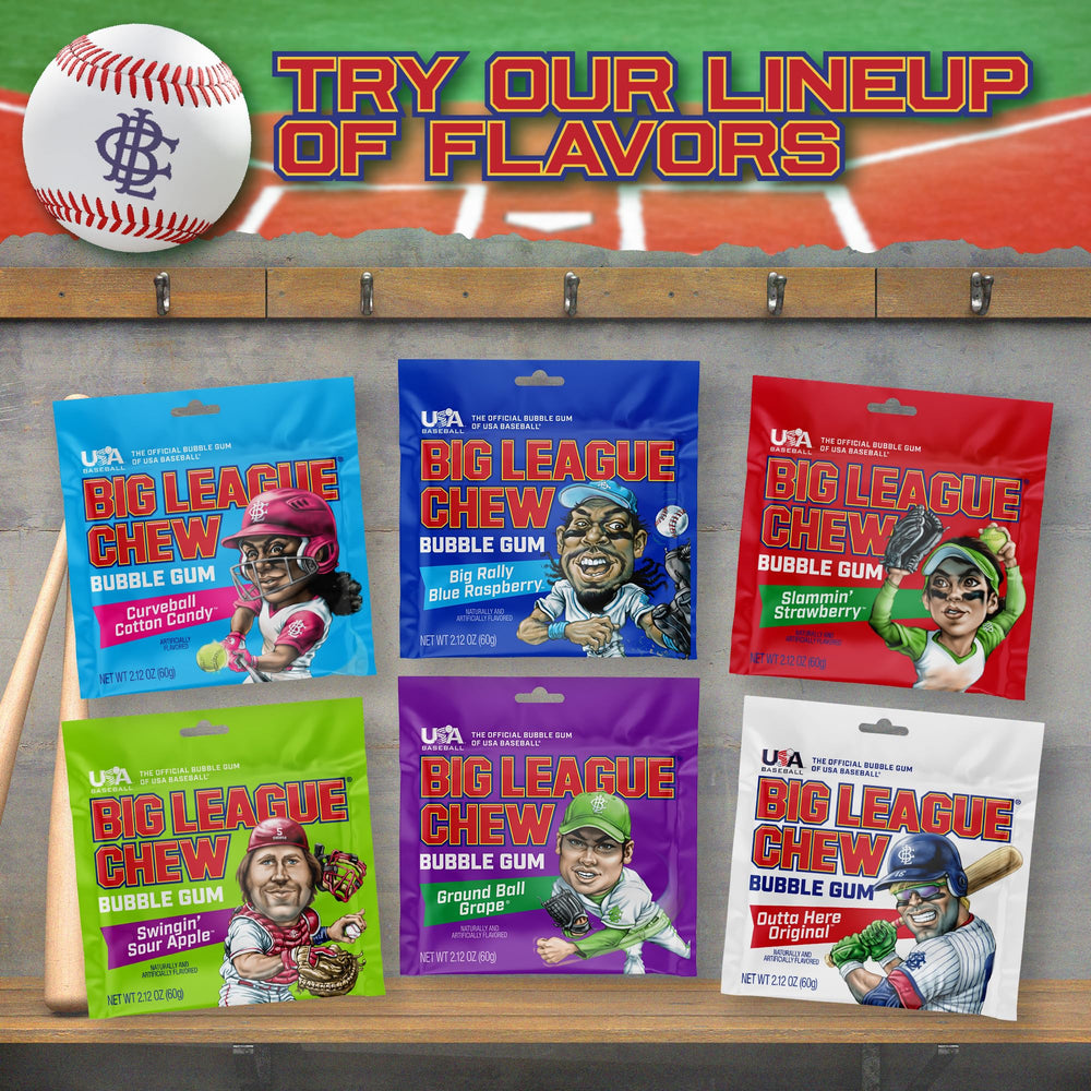 Gift-ready Big League Chew Watermelon Bubble Gum gift set for fans.