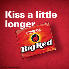 BIG RED cinnamon gum open pack showing long-lasting breath potential