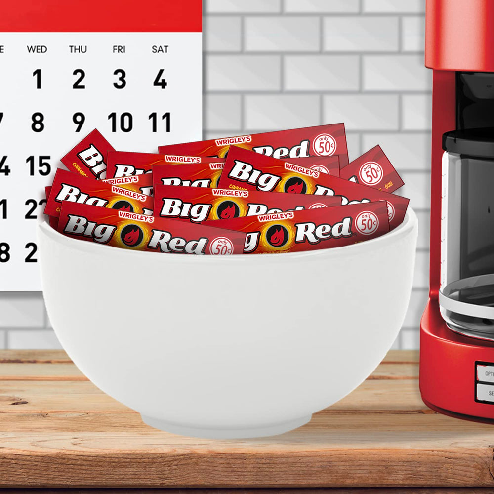 BIG RED Halloween trick-or-treat gum with a bold cinnamon bite