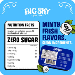Big Sky Peppermint Mints display pack with six tins for sharing