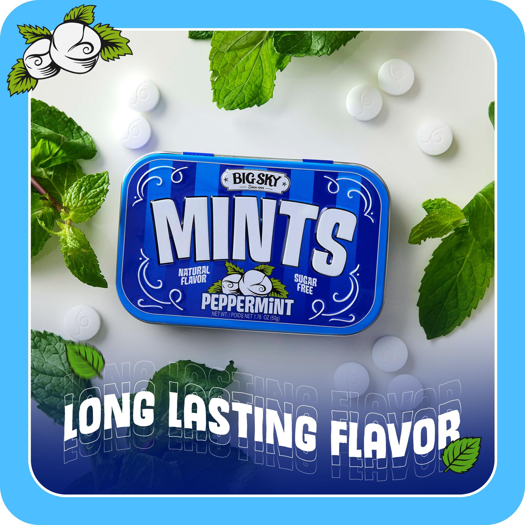 Pocket-size Big Sky mint tin for on-the-go freshness