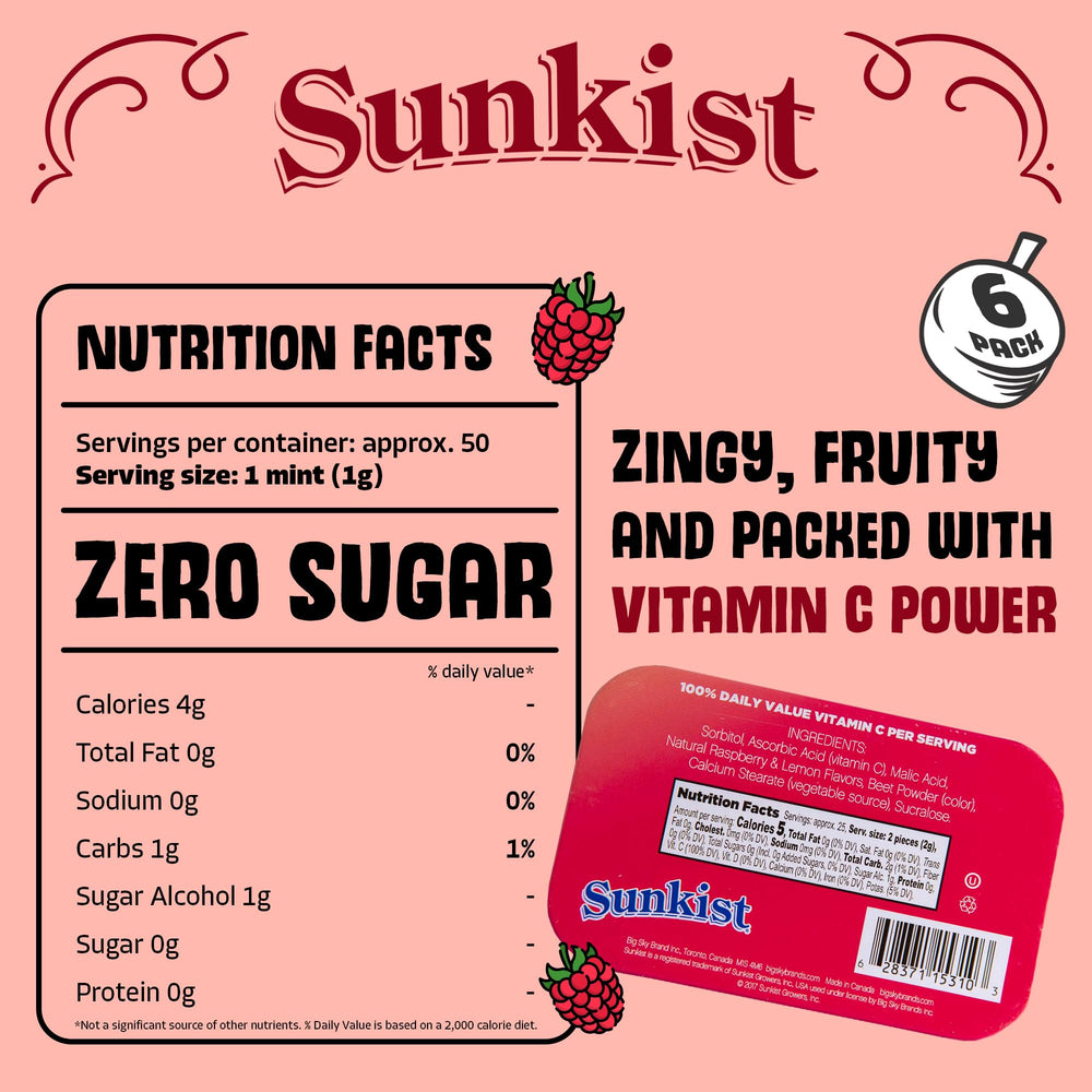 BIG SKY Sunkist Sours Raspberry Lemonade Candy close-up, vivid color details.
