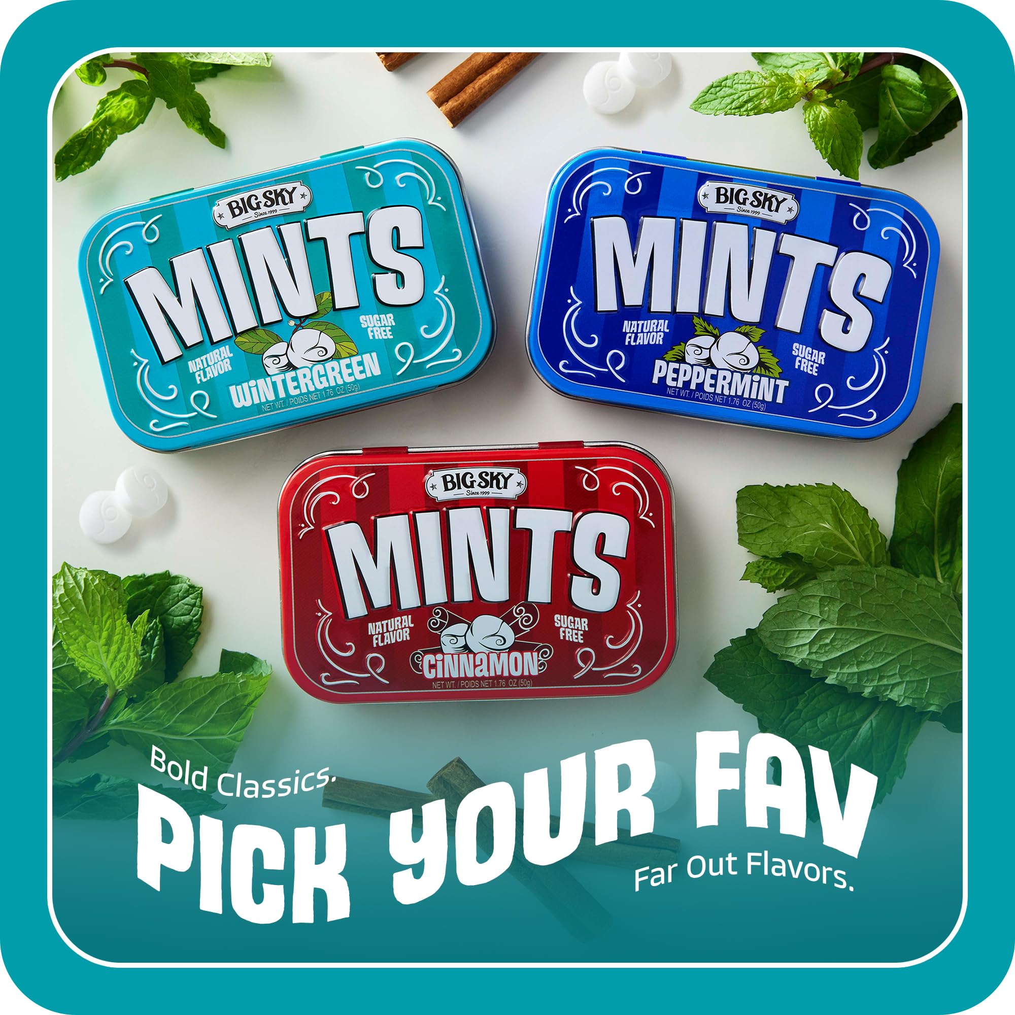 Big Sky Wintergreen Mints provide long-lasting fresh breath after meals.