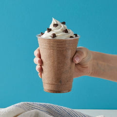 Pour-and-blend setup for Big Train Java Chip frappe