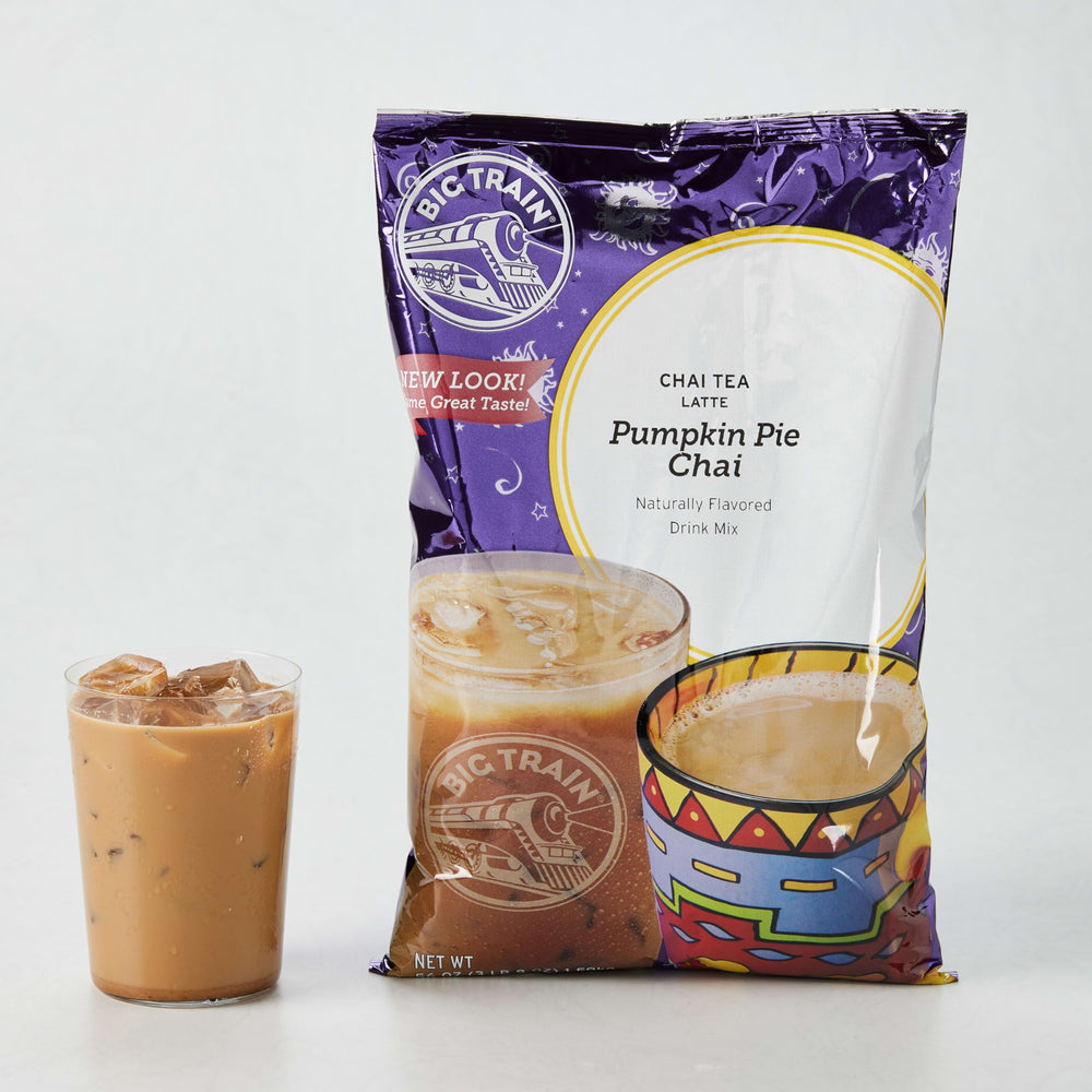 Big Train Pumpkin Pie Chai packaging highlights a single 3.5 lb bag
