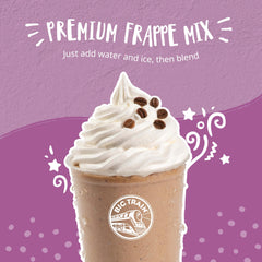Iced mocha frappe prepared with Big Train Reduced Sugar Mocha blend