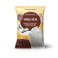 Big Train Vanilla Bean Blended Creme Frappe Mix measuring guide enables fast, reliable prep.