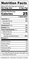 Big Tree Farms coconut sugar organic label close-up highlighting unrefined quality.