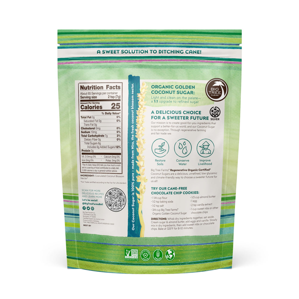 Big Tree Farms Golden Coconut Sugar dissolving in coffee for smooth, low-glycemic sweetness